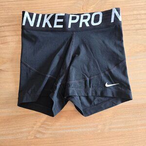 Nike Black Pro Spandex Volleyball Shorts 3" XS Black White